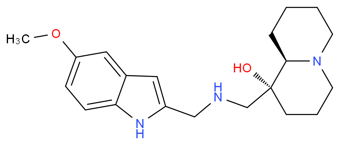 (1R,9aR)-1-({[(5-methoxy-1H-indol-2-yl)methyl]amino}methyl)octahydro-2H-quinolizin-1-ol_Molecular_structure_CAS_)