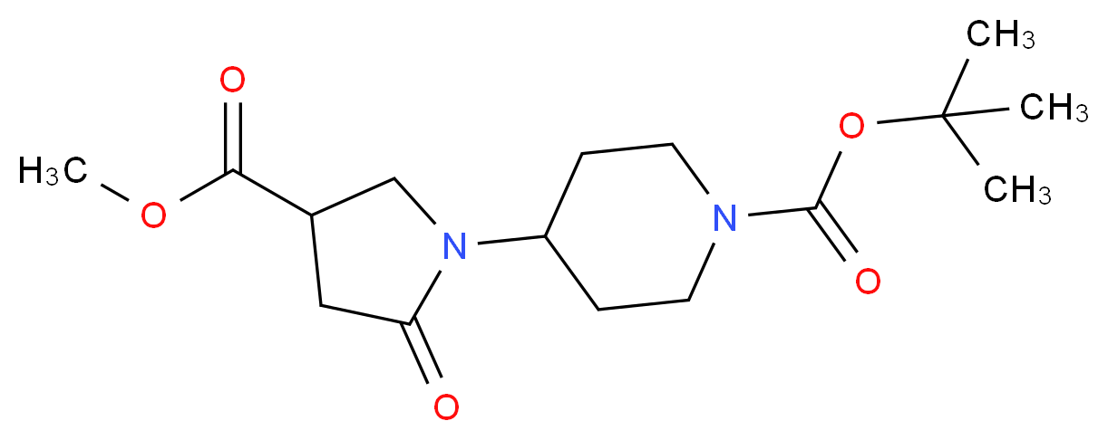 4-[4-(Methoxycarbonyl)-2-oxopyrrolidin-1-yl]piperidine, N-BOC protected_Molecular_structure_CAS_937601-48-4)