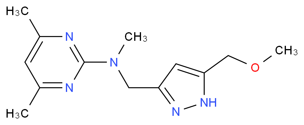 N-{[5-(methoxymethyl)-1H-pyrazol-3-yl]methyl}-N,4,6-trimethylpyrimidin-2-amine_Molecular_structure_CAS_)