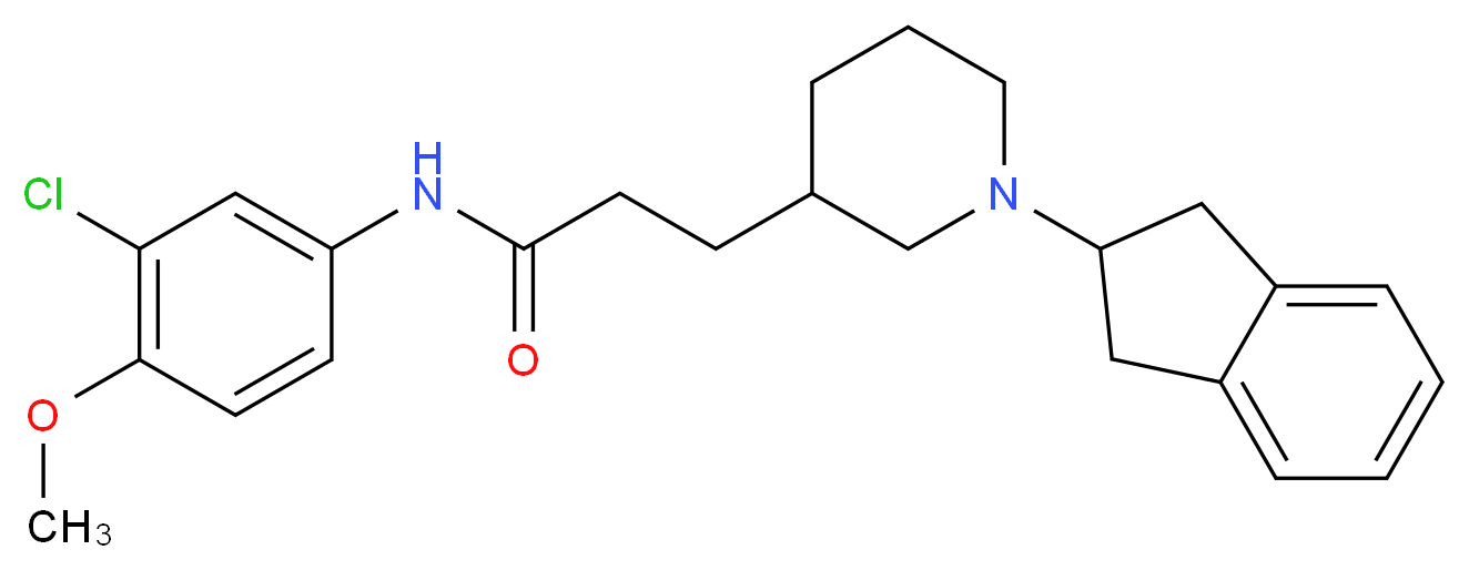 N-(3-chloro-4-methoxyphenyl)-3-[1-(2,3-dihydro-1H-inden-2-yl)-3-piperidinyl]propanamide_Molecular_structure_CAS_)
