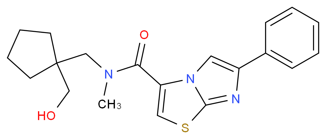 N-{[1-(hydroxymethyl)cyclopentyl]methyl}-N-methyl-6-phenylimidazo[2,1-b][1,3]thiazole-3-carboxamide_Molecular_structure_CAS_)
