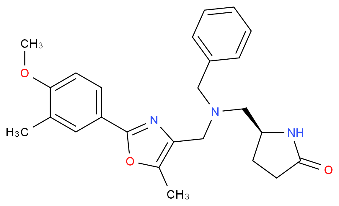 (5S)-5-[(benzyl{[2-(4-methoxy-3-methylphenyl)-5-methyl-1,3-oxazol-4-yl]methyl}amino)methyl]-2-pyrrolidinone_Molecular_structure_CAS_)