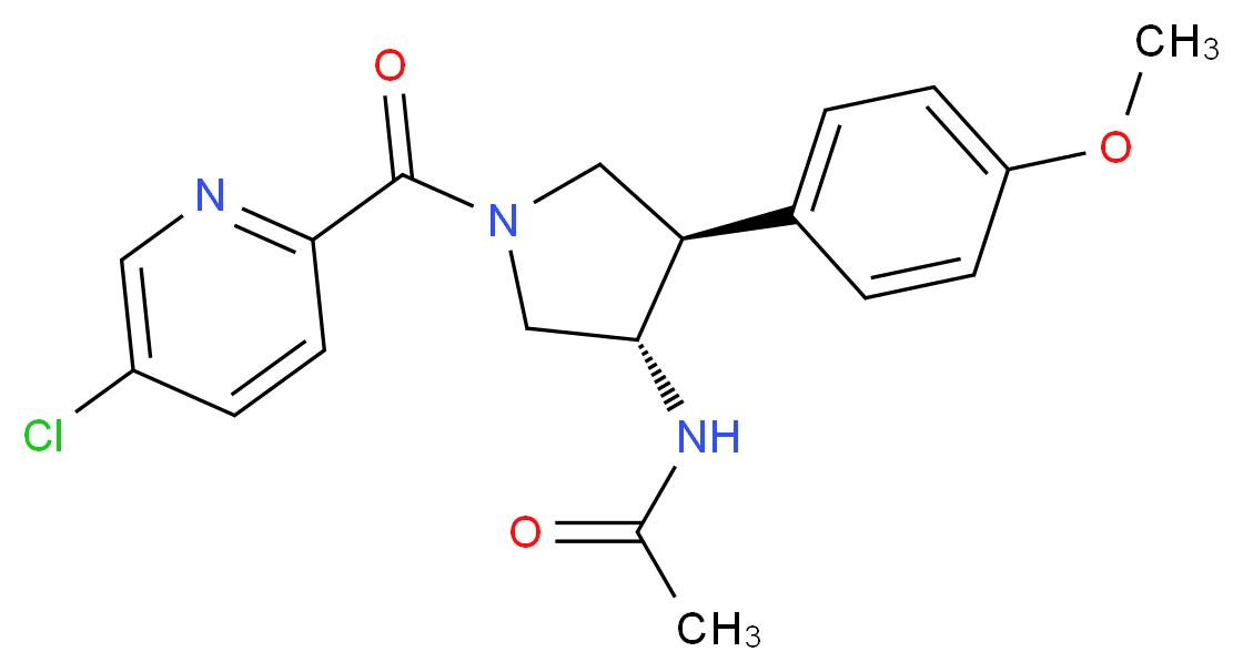 N-[(3S*,4R*)-1-[(5-chloro-2-pyridinyl)carbonyl]-4-(4-methoxyphenyl)-3-pyrrolidinyl]acetamide_Molecular_structure_CAS_)