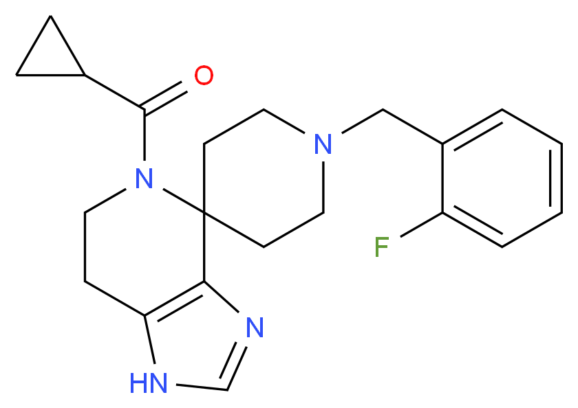 5-(cyclopropylcarbonyl)-1'-(2-fluorobenzyl)-1,5,6,7-tetrahydrospiro[imidazo[4,5-c]pyridine-4,4'-piperidine]_Molecular_structure_CAS_)