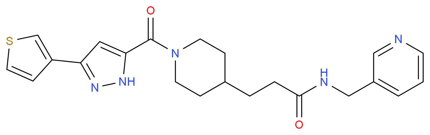 N-(3-pyridinylmethyl)-3-(1-{[3-(3-thienyl)-1H-pyrazol-5-yl]carbonyl}-4-piperidinyl)propanamide_Molecular_structure_CAS_)