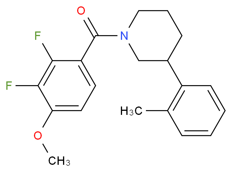 1-(2,3-difluoro-4-methoxybenzoyl)-3-(2-methylphenyl)piperidine_Molecular_structure_CAS_)