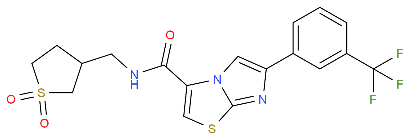 N-[(1,1-dioxidotetrahydro-3-thienyl)methyl]-6-[3-(trifluoromethyl)phenyl]imidazo[2,1-b][1,3]thiazole-3-carboxamide_Molecular_structure_CAS_)