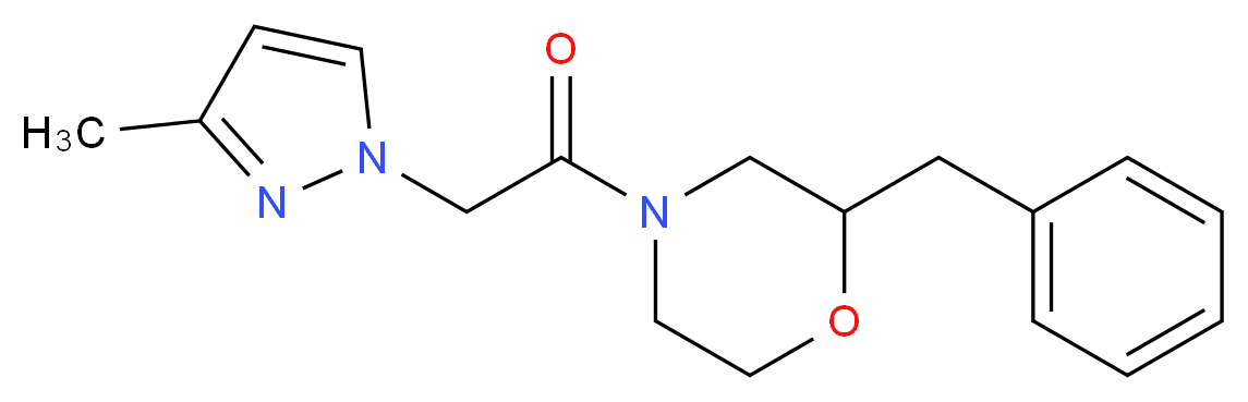 2-benzyl-4-[(3-methyl-1H-pyrazol-1-yl)acetyl]morpholine_Molecular_structure_CAS_)