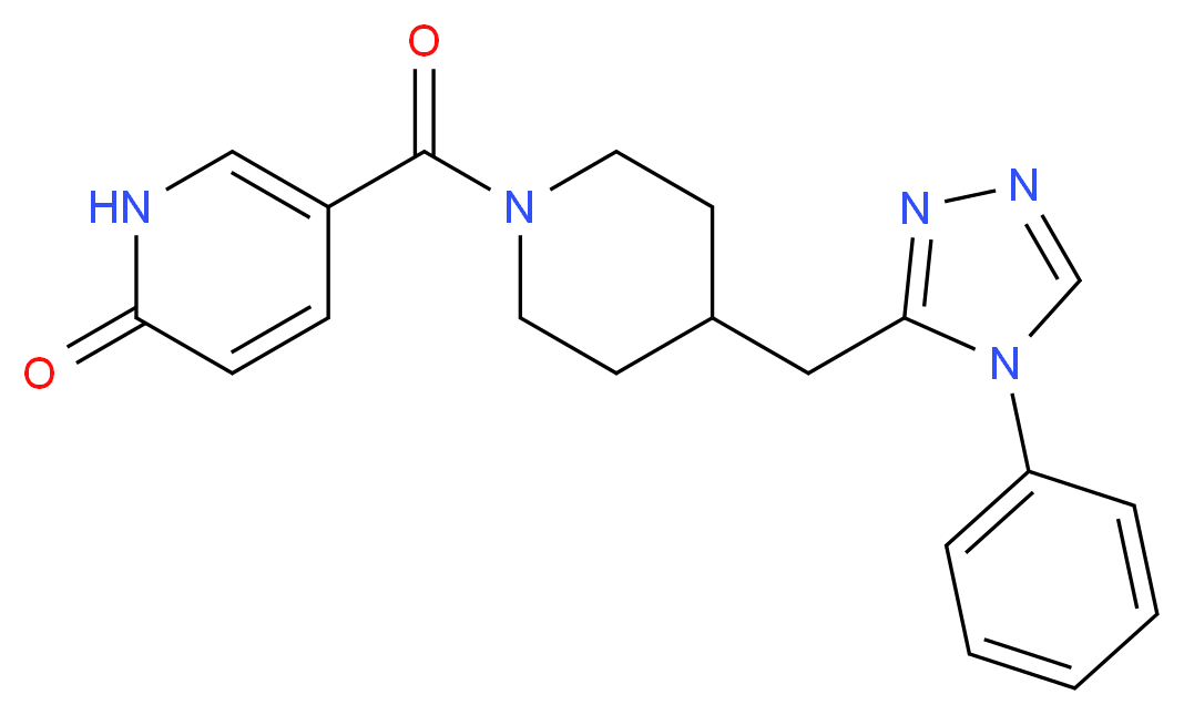 5-({4-[(4-phenyl-4H-1,2,4-triazol-3-yl)methyl]piperidin-1-yl}carbonyl)pyridin-2(1H)-one_Molecular_structure_CAS_)