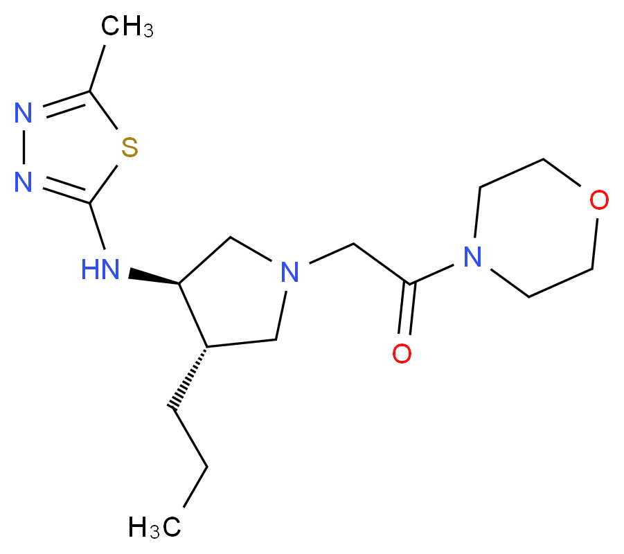 5-methyl-N-{(3R*,4S*)-1-[2-(4-morpholinyl)-2-oxoethyl]-4-propyl-3-pyrrolidinyl}-1,3,4-thiadiazol-2-amine_Molecular_structure_CAS_)