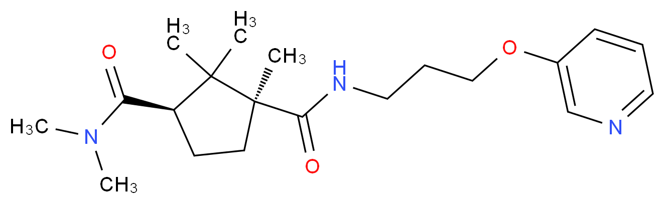 (1S*,3R*)-N~3~,N~3~,1,2,2-pentamethyl-N~1~-[3-(3-pyridinyloxy)propyl]-1,3-cyclopentanedicarboxamide_Molecular_structure_CAS_)