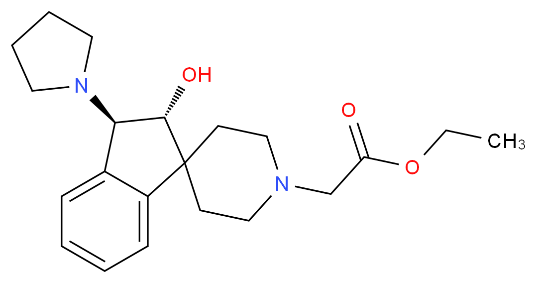 ethyl [(2R*,3R*)-2-hydroxy-3-(1-pyrrolidinyl)-2,3-dihydro-1'H-spiro[indene-1,4'-piperidin]-1'-yl]acetate_Molecular_structure_CAS_)