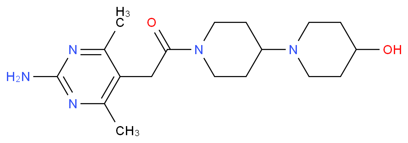 1'-[(2-amino-4,6-dimethyl-5-pyrimidinyl)acetyl]-1,4'-bipiperidin-4-ol_Molecular_structure_CAS_)