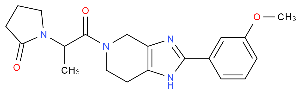 1-{2-[2-(3-methoxyphenyl)-1,4,6,7-tetrahydro-5H-imidazo[4,5-c]pyridin-5-yl]-1-methyl-2-oxoethyl}pyrrolidin-2-one_Molecular_structure_CAS_)