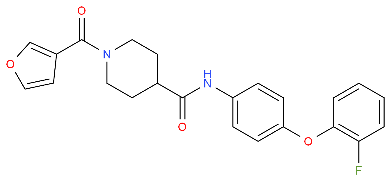 N-[4-(2-fluorophenoxy)phenyl]-1-(3-furoyl)-4-piperidinecarboxamide_Molecular_structure_CAS_)