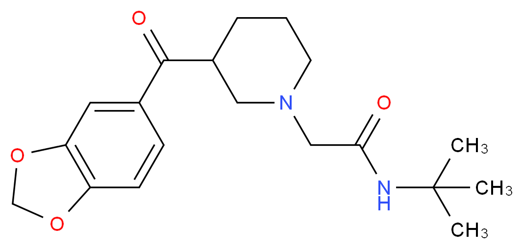 2-[3-(1,3-benzodioxol-5-ylcarbonyl)piperidin-1-yl]-N-(tert-butyl)acetamide_Molecular_structure_CAS_)
