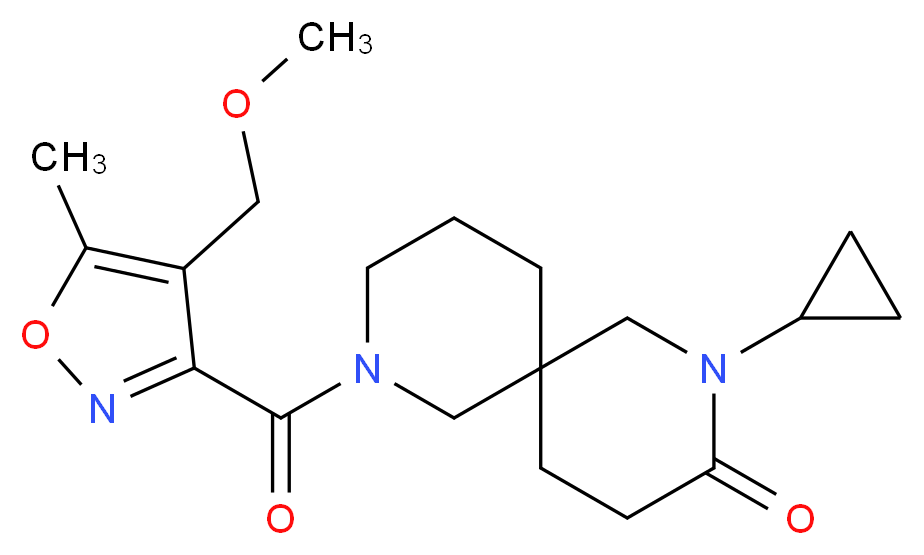 2-cyclopropyl-8-{[4-(methoxymethyl)-5-methyl-3-isoxazolyl]carbonyl}-2,8-diazaspiro[5.5]undecan-3-one_Molecular_structure_CAS_)