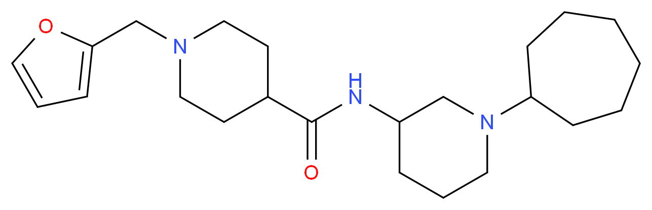 N-(1-cycloheptyl-3-piperidinyl)-1-(2-furylmethyl)-4-piperidinecarboxamide_Molecular_structure_CAS_)