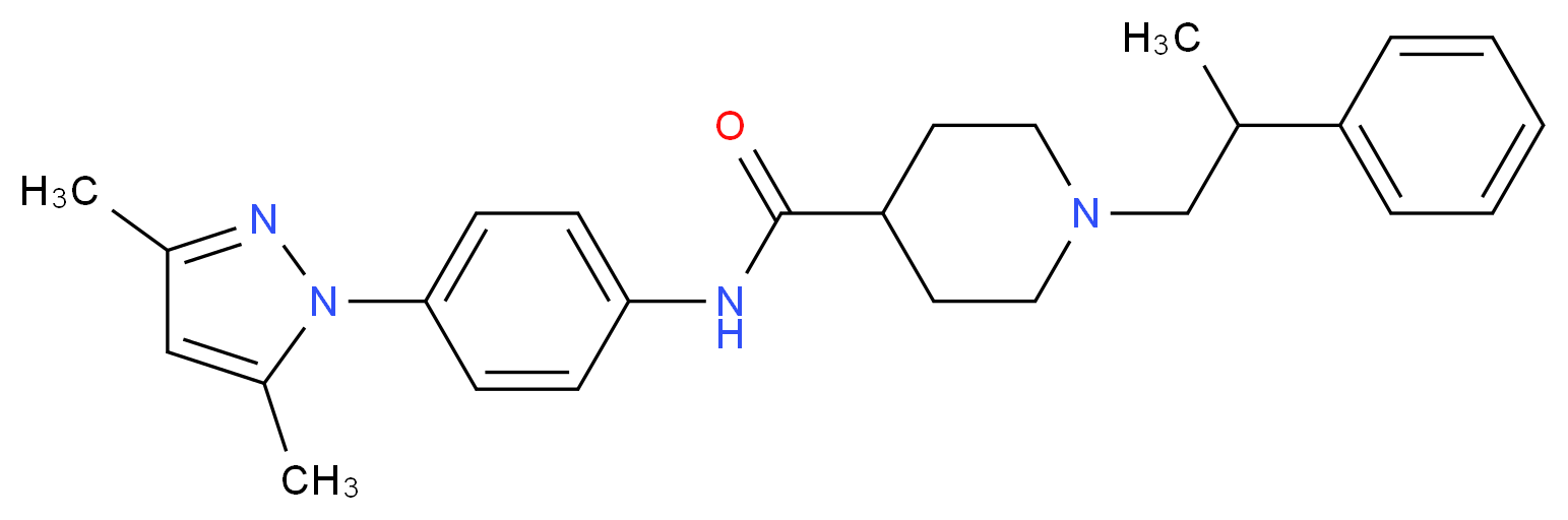 N-[4-(3,5-dimethyl-1H-pyrazol-1-yl)phenyl]-1-(2-phenylpropyl)-4-piperidinecarboxamide_Molecular_structure_CAS_)