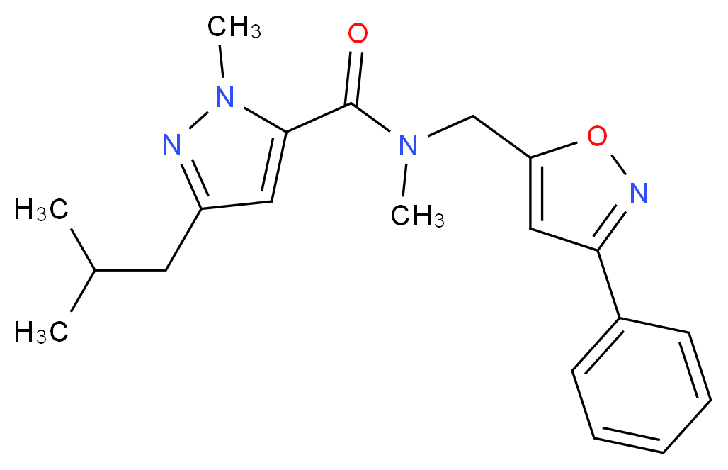 3-isobutyl-N,1-dimethyl-N-[(3-phenyl-5-isoxazolyl)methyl]-1H-pyrazole-5-carboxamide_Molecular_structure_CAS_)
