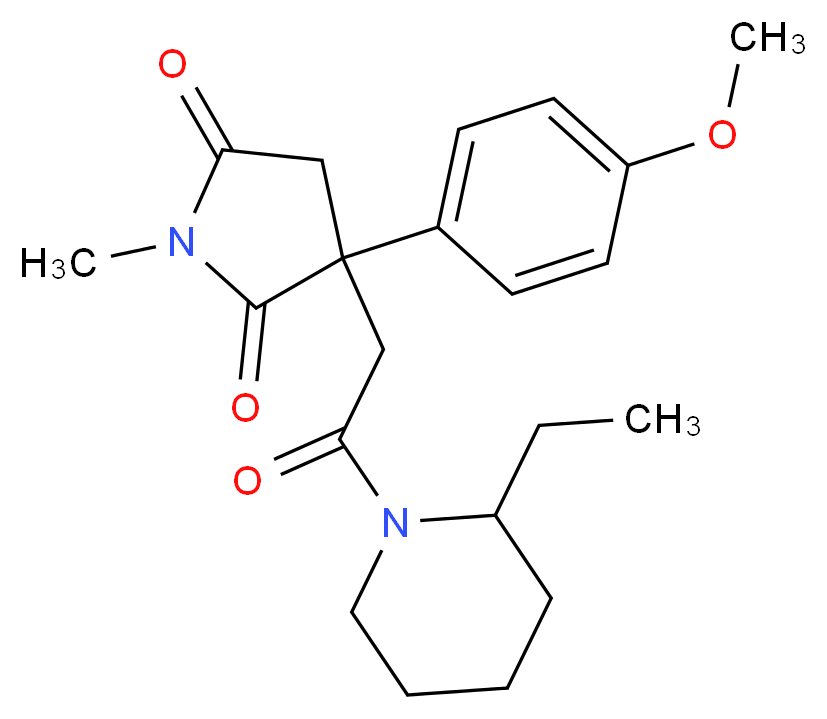 3-[2-(2-ethyl-1-piperidinyl)-2-oxoethyl]-3-(4-methoxyphenyl)-1-methyl-2,5-pyrrolidinedione_Molecular_structure_CAS_)