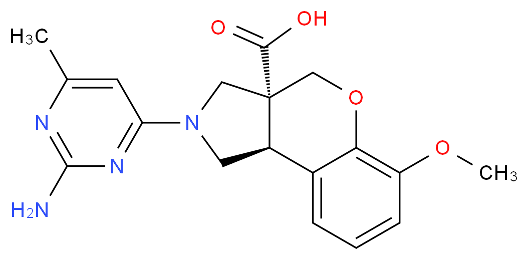 (3aR*,9bR*)-2-(2-amino-6-methylpyrimidin-4-yl)-6-methoxy-1,2,3,9b-tetrahydrochromeno[3,4-c]pyrrole-3a(4H)-carboxylic acid_Molecular_structure_CAS_)