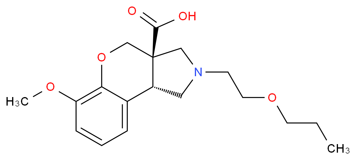 (3aR*,9bR*)-6-methoxy-2-(2-propoxyethyl)-1,2,3,9b-tetrahydrochromeno[3,4-c]pyrrole-3a(4H)-carboxylic acid_Molecular_structure_CAS_)