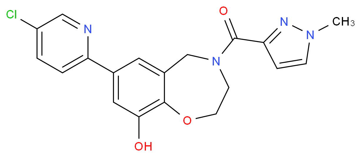 7-(5-chloropyridin-2-yl)-4-[(1-methyl-1H-pyrazol-3-yl)carbonyl]-2,3,4,5-tetrahydro-1,4-benzoxazepin-9-ol_Molecular_structure_CAS_)