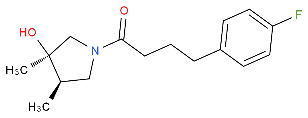 (3R*,4R*)-1-[4-(4-fluorophenyl)butanoyl]-3,4-dimethyl-3-pyrrolidinol_Molecular_structure_CAS_)