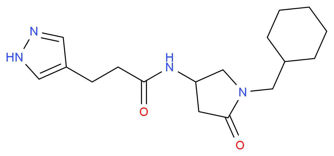 N-[1-(cyclohexylmethyl)-5-oxo-3-pyrrolidinyl]-3-(1H-pyrazol-4-yl)propanamide_Molecular_structure_CAS_)