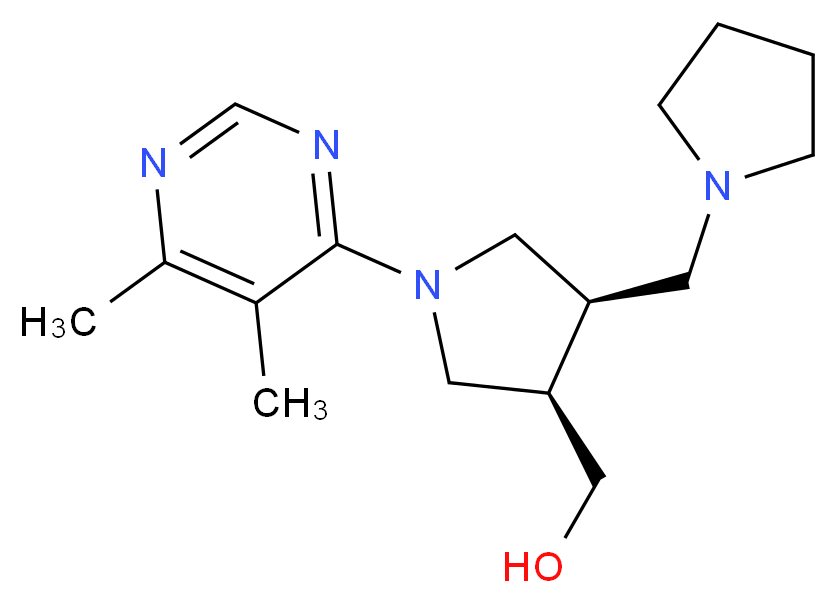 [(3R*,4R*)-1-(5,6-dimethylpyrimidin-4-yl)-4-(pyrrolidin-1-ylmethyl)pyrrolidin-3-yl]methanol_Molecular_structure_CAS_)
