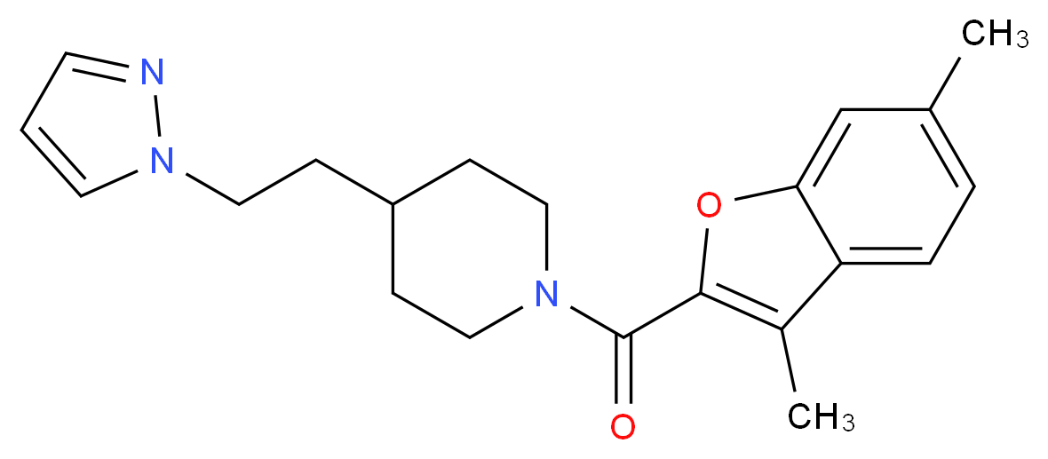 1-[(3,6-dimethyl-1-benzofuran-2-yl)carbonyl]-4-[2-(1H-pyrazol-1-yl)ethyl]piperidine_Molecular_structure_CAS_)