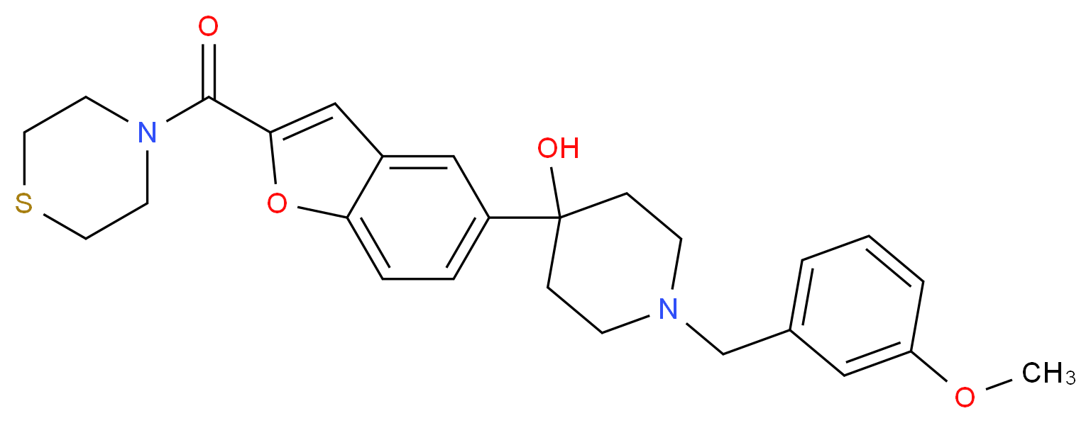1-(3-methoxybenzyl)-4-[2-(4-thiomorpholinylcarbonyl)-1-benzofuran-5-yl]-4-piperidinol_Molecular_structure_CAS_)
