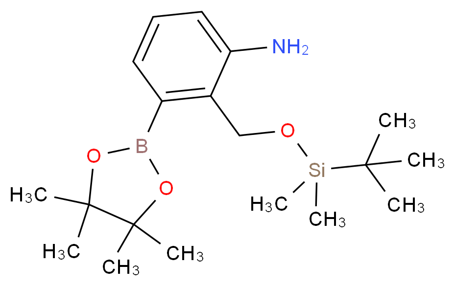2-((tert-Butyldimethylsilyloxy)methyl)-3-(4,4,5,5-tetramethyl-1,3,2-dioxaborolan-2-yl)aniline_Molecular_structure_CAS_1147531-06-3)