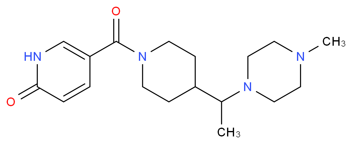 5-({4-[1-(4-methyl-1-piperazinyl)ethyl]-1-piperidinyl}carbonyl)-2(1H)-pyridinone_Molecular_structure_CAS_)