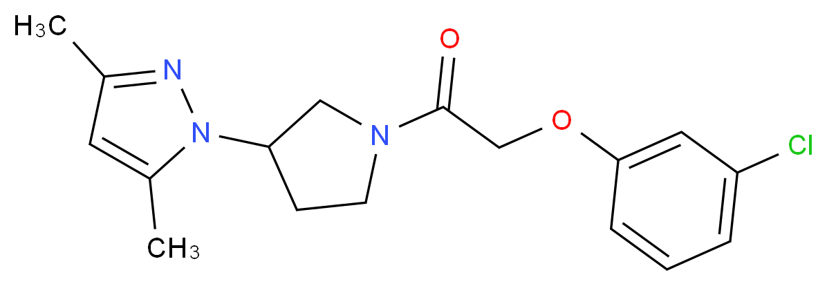 1-{1-[(3-chlorophenoxy)acetyl]-3-pyrrolidinyl}-3,5-dimethyl-1H-pyrazole_Molecular_structure_CAS_)