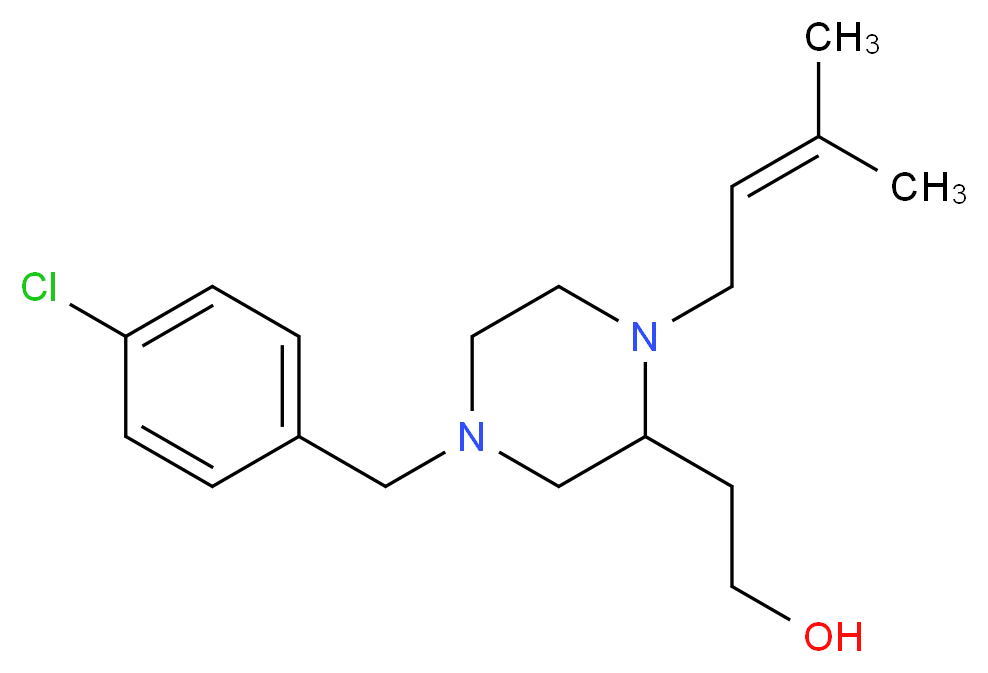 2-[4-(4-chlorobenzyl)-1-(3-methyl-2-buten-1-yl)-2-piperazinyl]ethanol_Molecular_structure_CAS_)