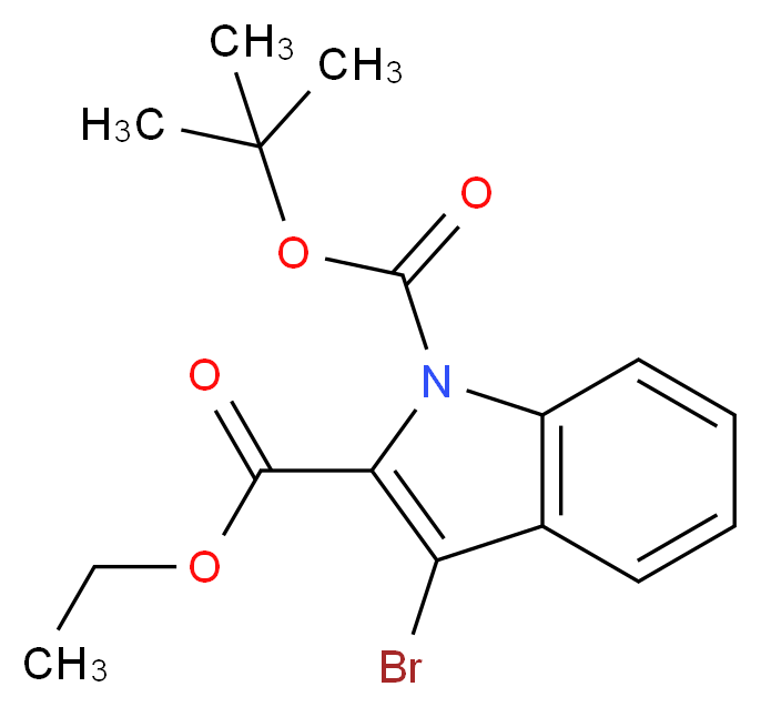 1-(tert-Butyl) 2-ethyl 3-bromo-1H-indole-1,2-dicarboxylate_Molecular_structure_CAS_)