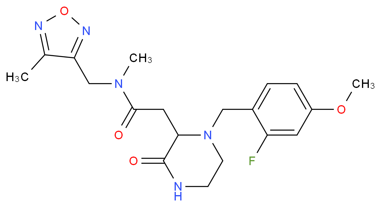 2-[1-(2-fluoro-4-methoxybenzyl)-3-oxo-2-piperazinyl]-N-methyl-N-[(4-methyl-1,2,5-oxadiazol-3-yl)methyl]acetamide_Molecular_structure_CAS_)