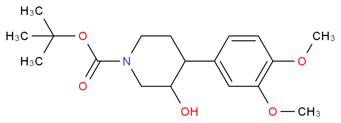 tert-butyl 4-(3,4-dimethoxyphenyl)-3-hydroxypiperidine-1-carboxylate_Molecular_structure_CAS_)
