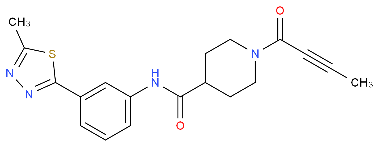 1-(2-butynoyl)-N-[3-(5-methyl-1,3,4-thiadiazol-2-yl)phenyl]-4-piperidinecarboxamide_Molecular_structure_CAS_)
