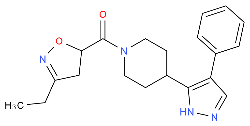 1-[(3-ethyl-4,5-dihydroisoxazol-5-yl)carbonyl]-4-(4-phenyl-1H-pyrazol-5-yl)piperidine_Molecular_structure_CAS_)