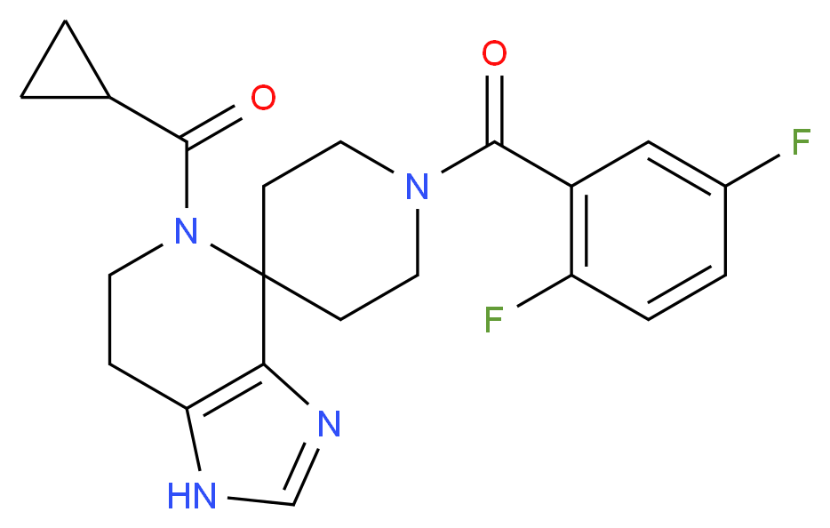 5-(cyclopropylcarbonyl)-1'-(2,5-difluorobenzoyl)-1,5,6,7-tetrahydrospiro[imidazo[4,5-c]pyridine-4,4'-piperidine]_Molecular_structure_CAS_)
