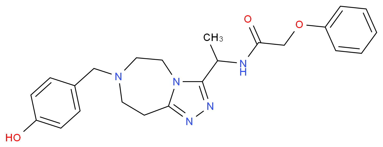 N-{1-[7-(4-hydroxybenzyl)-6,7,8,9-tetrahydro-5H-[1,2,4]triazolo[4,3-d][1,4]diazepin-3-yl]ethyl}-2-phenoxyacetamide_Molecular_structure_CAS_)