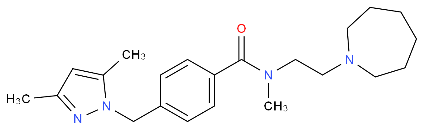 N-[2-(1-azepanyl)ethyl]-4-[(3,5-dimethyl-1H-pyrazol-1-yl)methyl]-N-methylbenzamide_Molecular_structure_CAS_)
