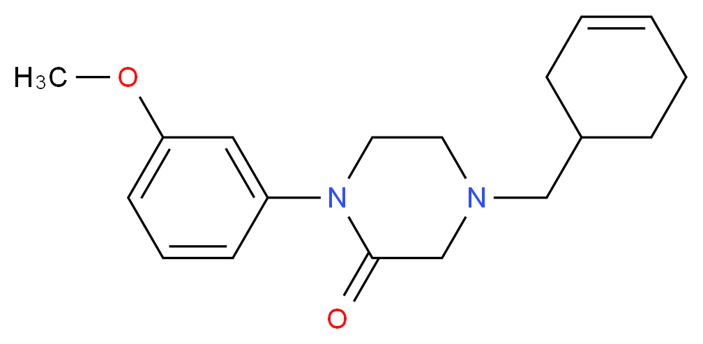 4-(cyclohex-3-en-1-ylmethyl)-1-(3-methoxyphenyl)piperazin-2-one_Molecular_structure_CAS_)