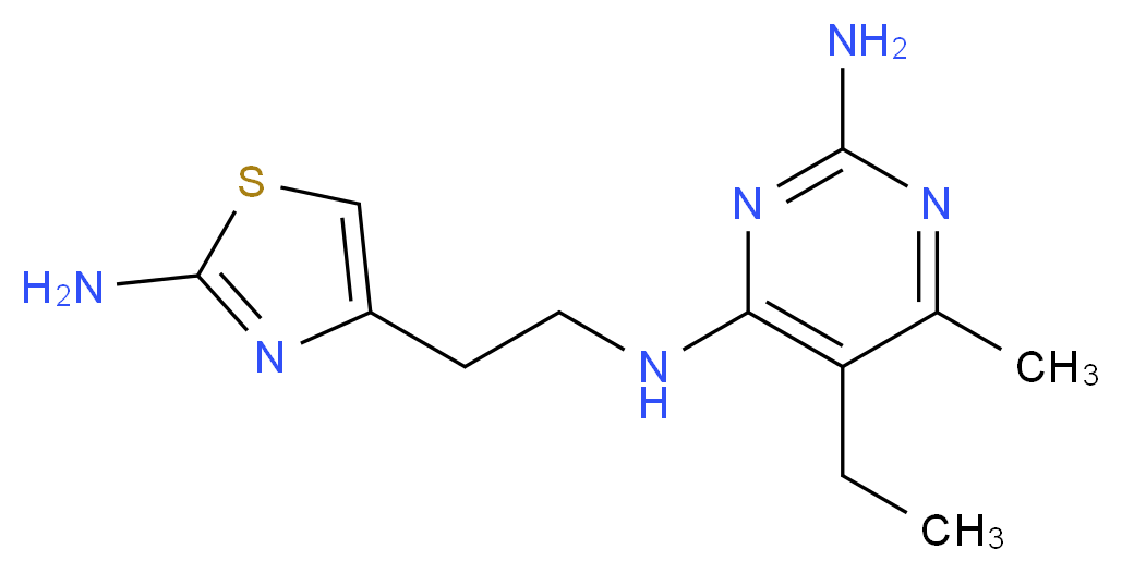 N~4~-[2-(2-amino-1,3-thiazol-4-yl)ethyl]-5-ethyl-6-methylpyrimidine-2,4-diamine_Molecular_structure_CAS_)