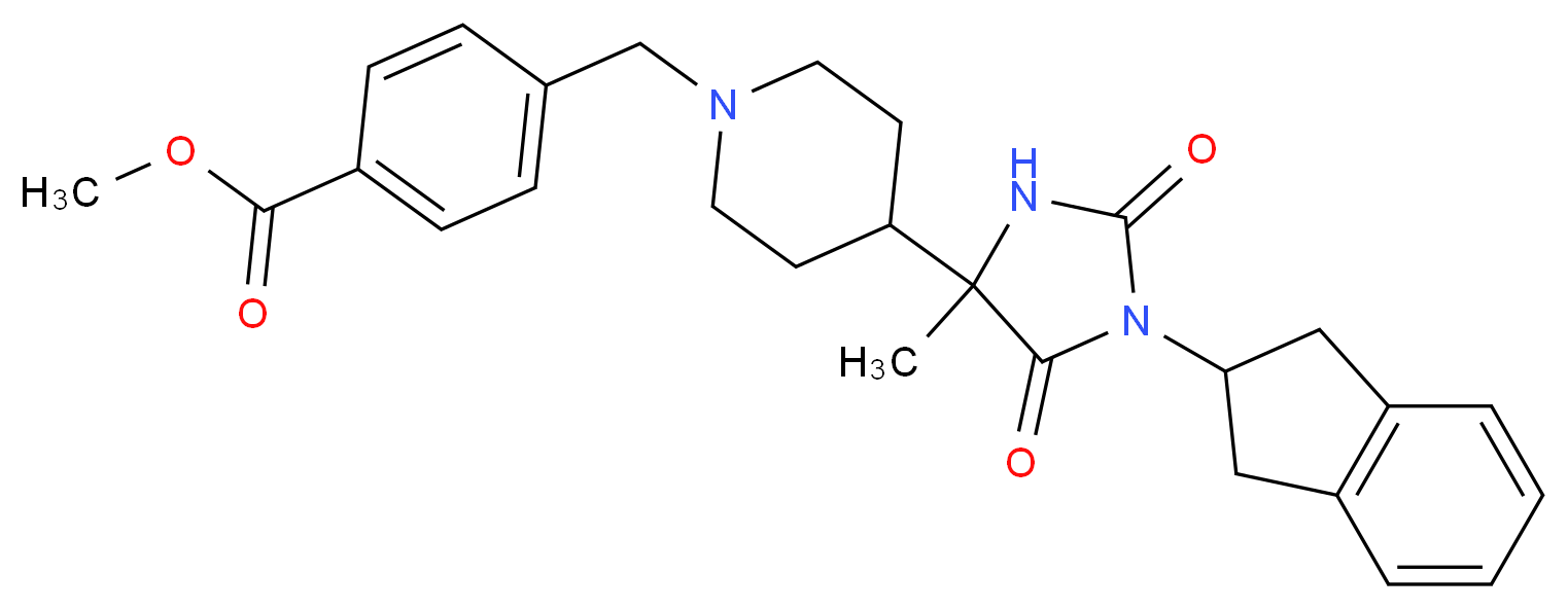 methyl 4-({4-[1-(2,3-dihydro-1H-inden-2-yl)-4-methyl-2,5-dioxo-4-imidazolidinyl]-1-piperidinyl}methyl)benzoate_Molecular_structure_CAS_)