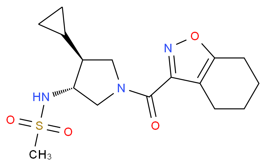 N-[(3R*,4S*)-4-cyclopropyl-1-(4,5,6,7-tetrahydro-1,2-benzisoxazol-3-ylcarbonyl)-3-pyrrolidinyl]methanesulfonamide_Molecular_structure_CAS_)