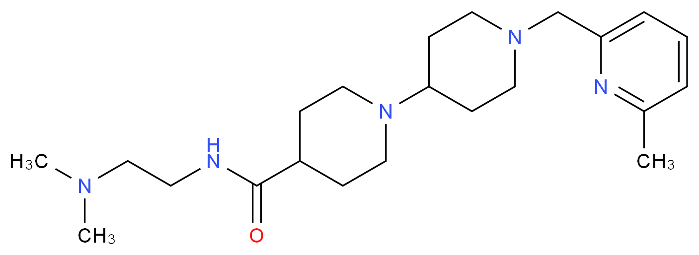 N-[2-(dimethylamino)ethyl]-1'-[(6-methylpyridin-2-yl)methyl]-1,4'-bipiperidine-4-carboxamide_Molecular_structure_CAS_)